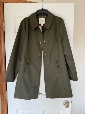 Kate Spade Olive Green Rain / Trench Coat - Size XL